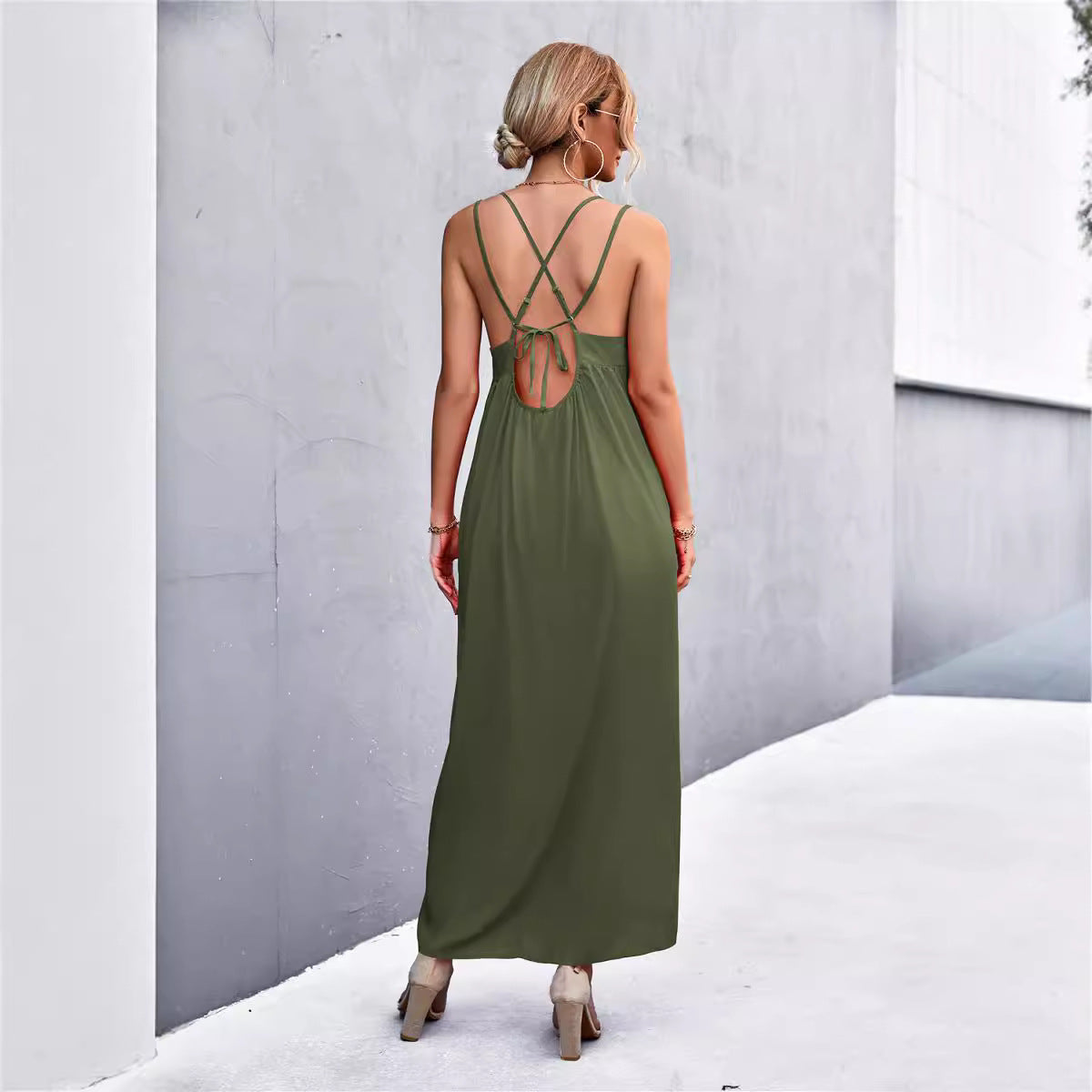 Robe d'été décontractée pour femmes avec des bretelles spaghetti et une coupe volumineuse Chic und Stil