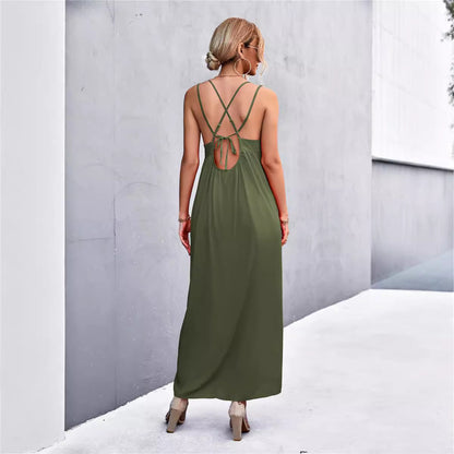 Robe d'été décontractée pour femmes avec des bretelles spaghetti et une coupe volumineuse Chic und Stil