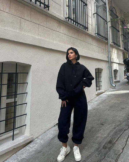 Dames confortable Hoodie en fleece surdimensionné Chic und Stil