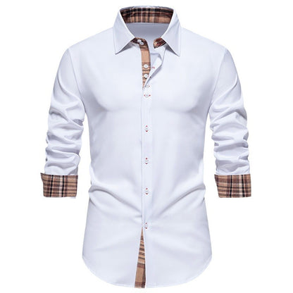 Chemise à manches longues pour hommes avec un détail à carreaux moderne et une coupe confortable Chic und Stil