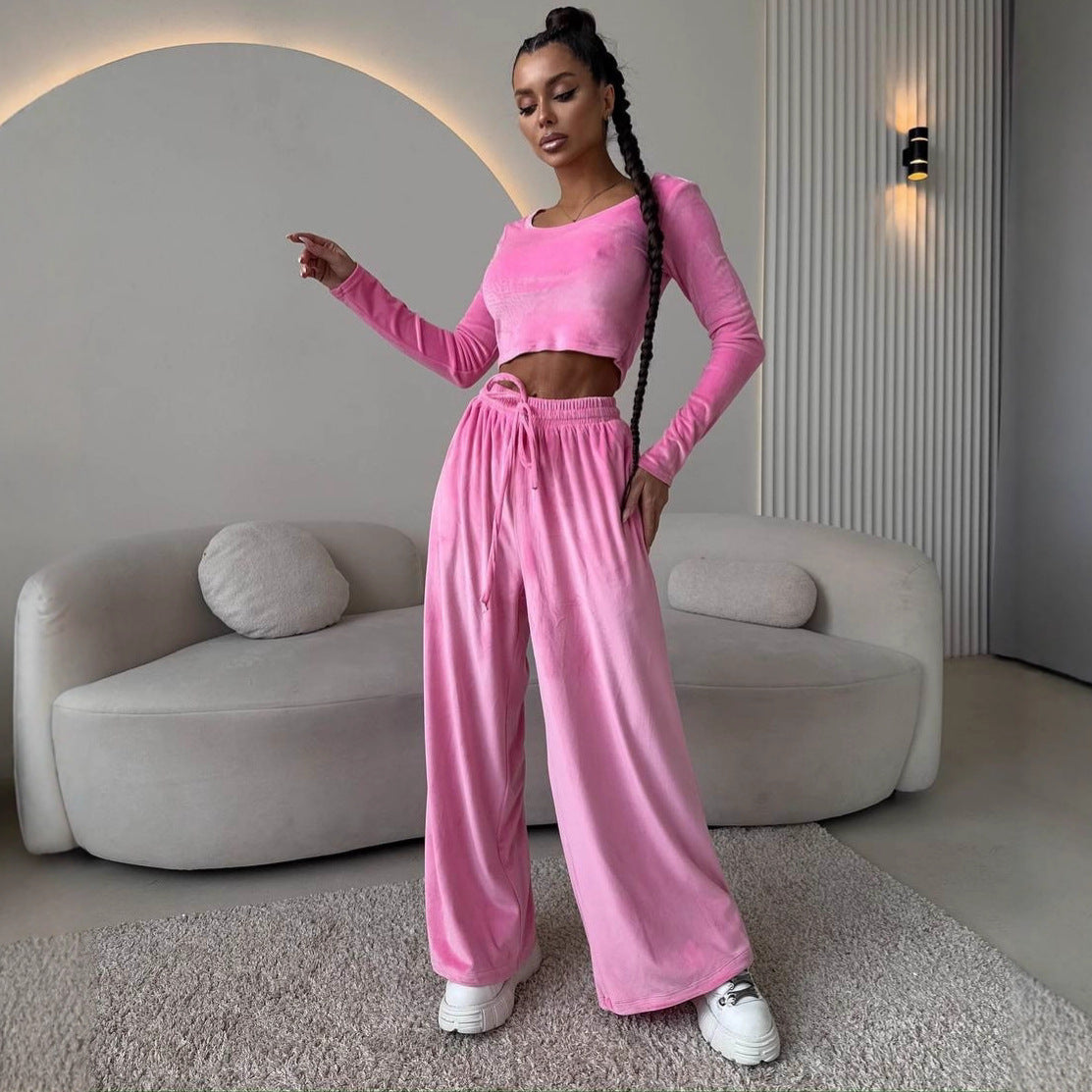 Premium women, elegant crop-top and comfortable pants Chic and Style