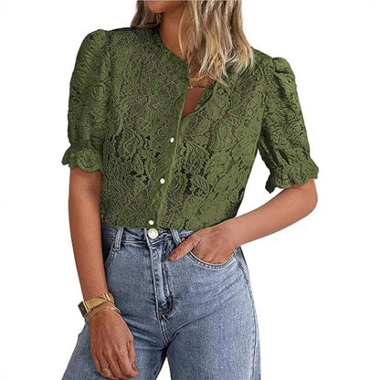Blouse à superposition en dentelle pour femmes Chic und Stil