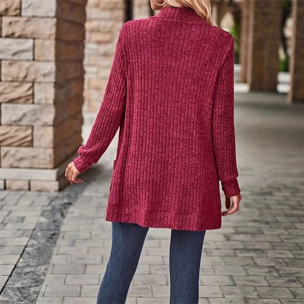 Dames cardigan décontracté avec poches et design texturé Chic und Stil