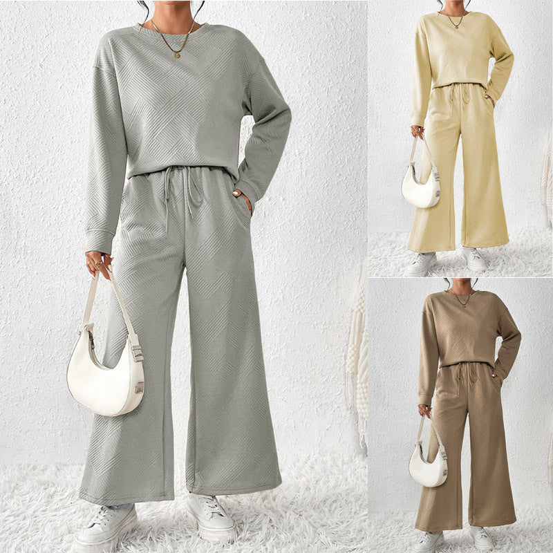 Women’s leisure set with structured top and wide leg pants Chic and Style