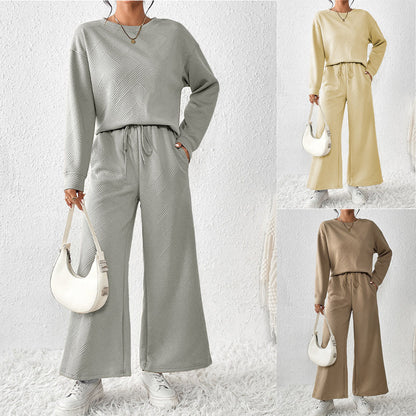 Women’s leisure set with structured top and wide leg pants Chic and Style
