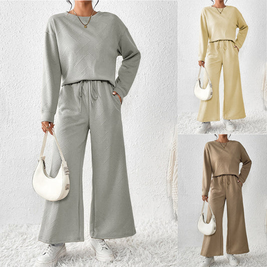 Women’s leisure set with structured top and wide leg pants Chic and Style