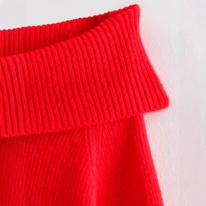 Pull en tricot élégant pour femmes à col montant large Chic und Stil