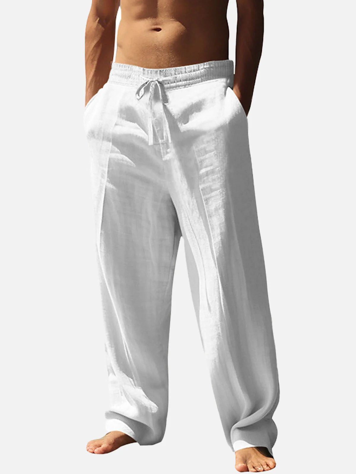 Casual linen pants for men with elastic waistband and side pockets Chic und Stil