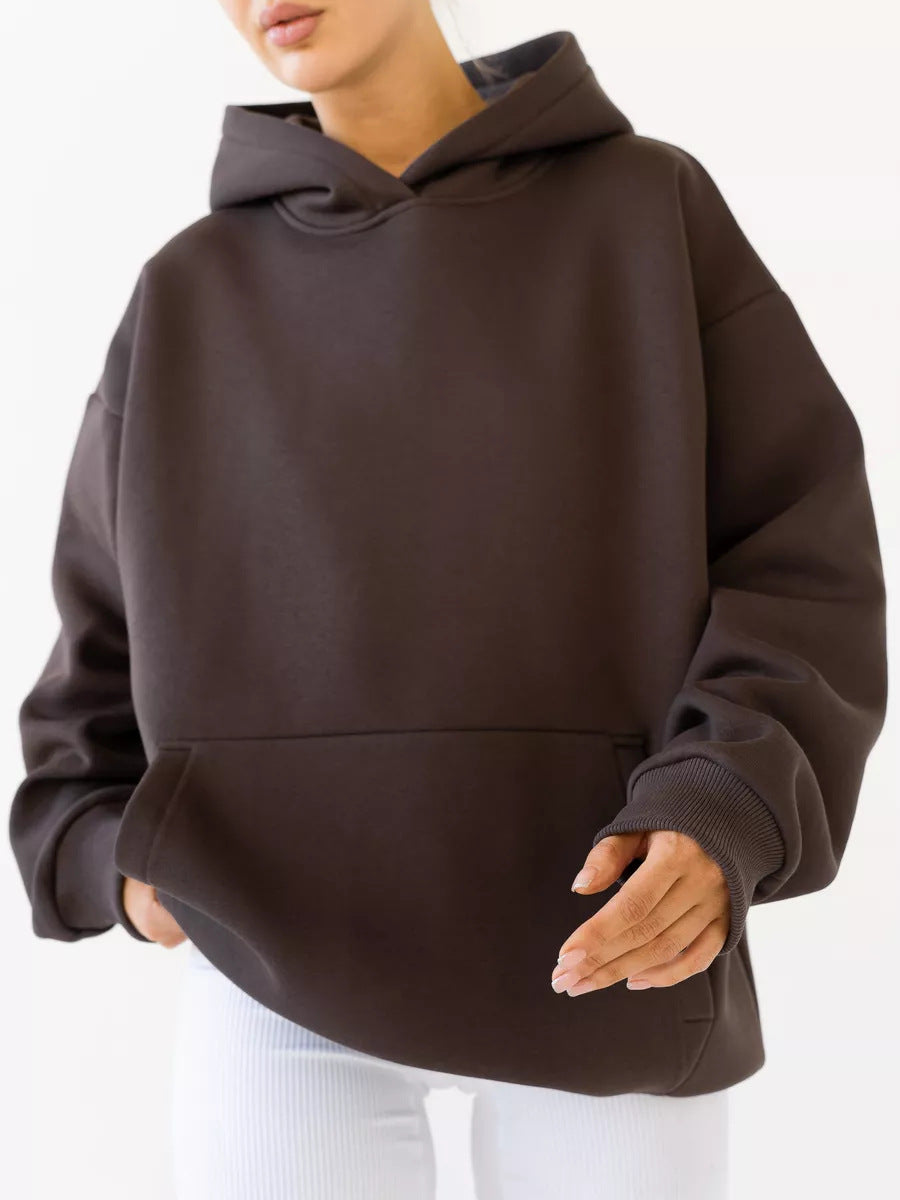 Dames Hoodie surdimensionné avec un design de poches kangourou pratique Chic und Stil