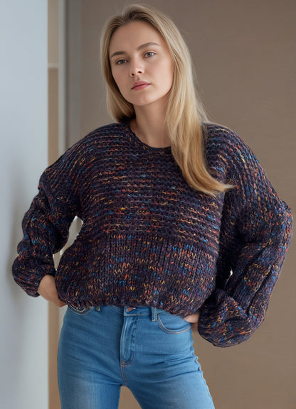 Pull en tricot épais pour femmes avec des manches volumineuses Chic und Stil