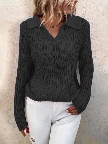 Pull en tricot à col V pour femmes Chic und Stil