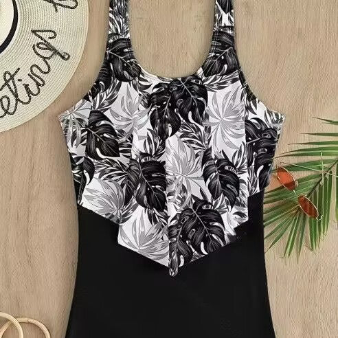 Femmes Maillot de bain une pièce avec surrobe floral et coupe sportive Chic und Stil