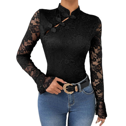 Body en dentelle pour femme avec détail col mandarin Chic und Stil