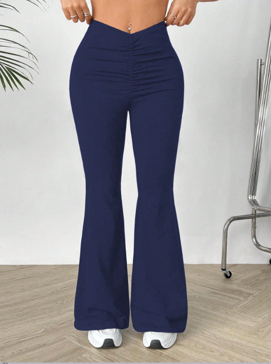 Pantalon bootcut pour dames avec taille haute et fronces Chic und Stil