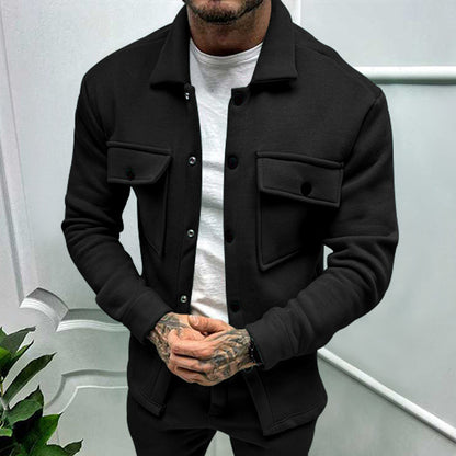 Veste en flanelle robuste pour hommes avec poches poitrine pratiques et col montant moderne Chic und Stil