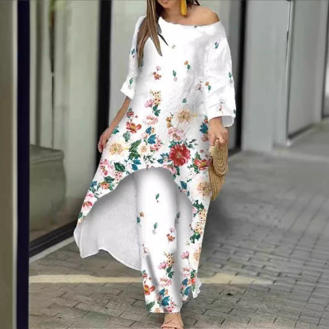 Robe maxi fluide pour femmes avec design floral Chic und Stil