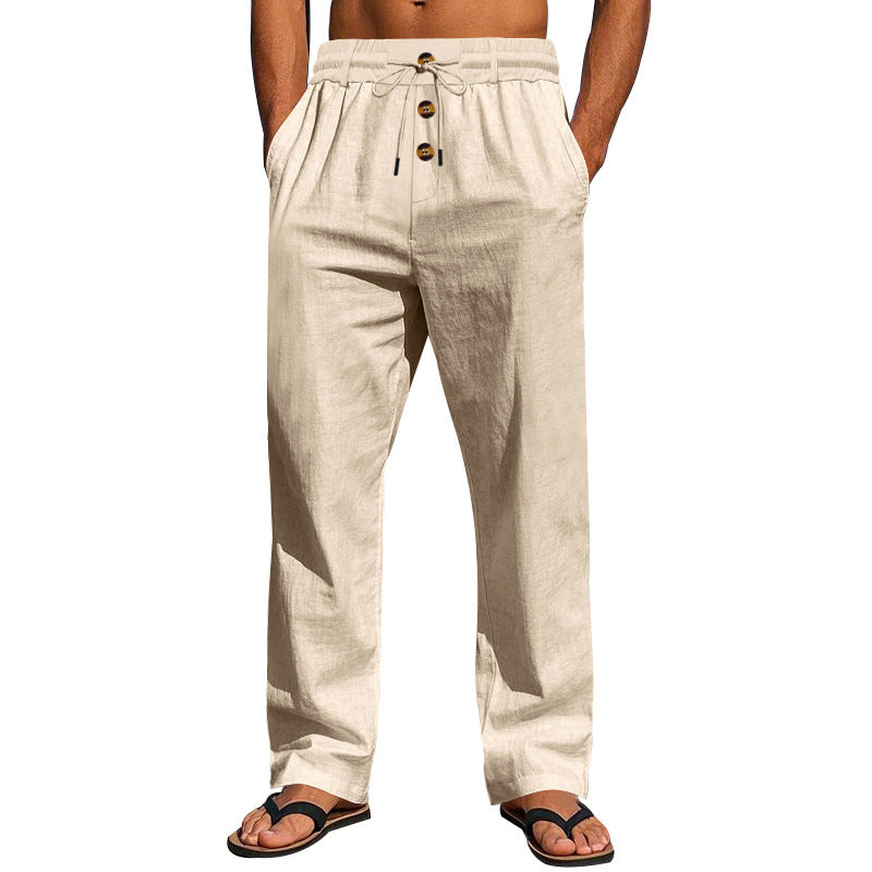 Lightweight beach pants for men with adjustable drawstring and practical side pockets Chic and Style