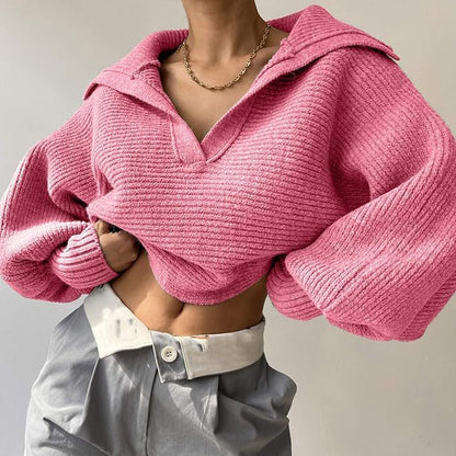 Pull oversized décontracté pour femmes avec des manches structurées Chic und Stil