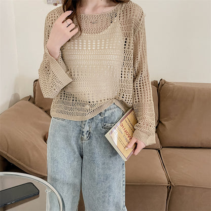 Dames Chunky Tricot Pull à mailles ouvertes Chic und Stil