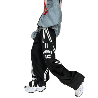 Trendy women's cargo pants with side stripes Chic and Style