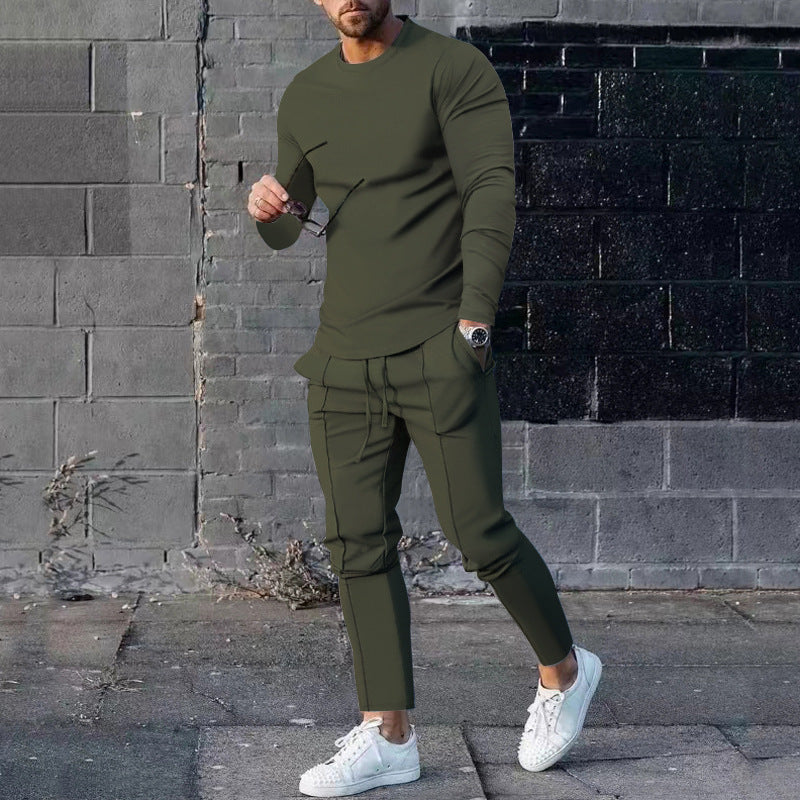 Men's Long Sleeve Sporty Top with Practical Jogging Pants Chic and Style