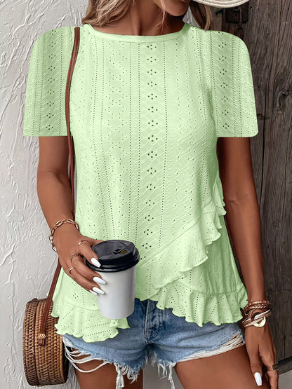 Blouse pour femmes avec des détails à volants et un insert floral Chic und Stil