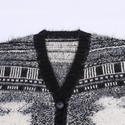 Dames Gilet à manches longues à motif avec patte de boutonnage Chic und Stil