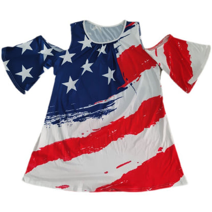 Dames Cold Shoulder Graphique Tunique Top Chic und Stil