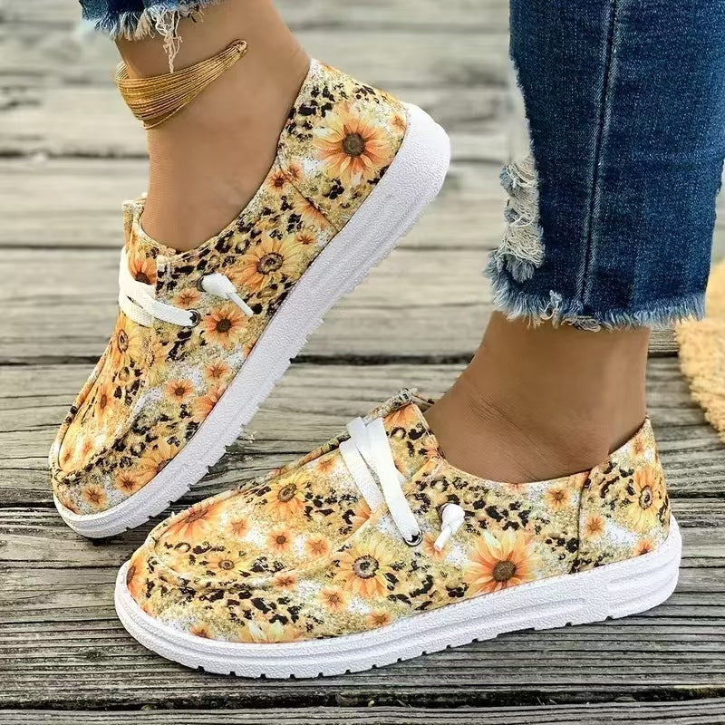 Baskets de loisirs pour femmes Designer avec motif floral et semelle confortable Chic und Stil