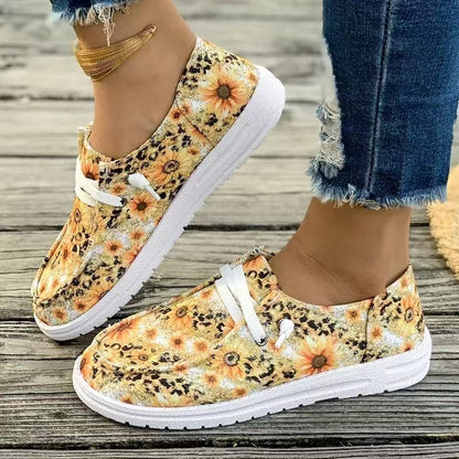 Baskets de loisirs pour femmes Designer avec motif floral et semelle confortable Chic und Stil