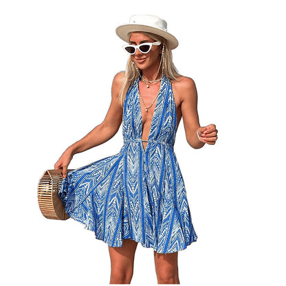 Robe à volants pour femmes à dos nu Chic und Stil