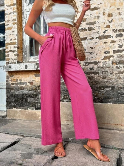 Ladies Wide Belt Light Chic Pants