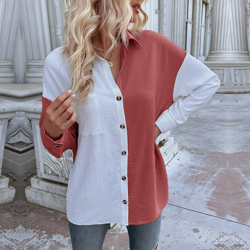 Chemise blouse asymétrique pour femme avec patte de boutonnage et poche poitrine Chic und Stil