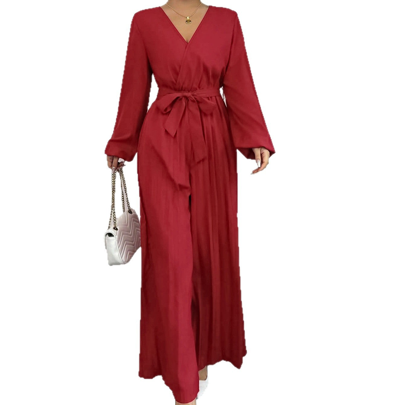 Dame Combinaison élégante avec ceinture réglable et coupe plissée Chic und Stil