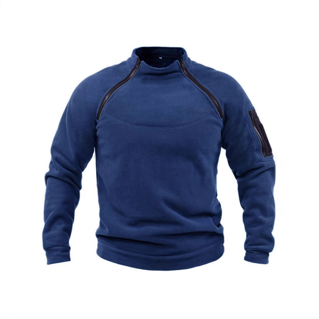 Pull-over thermique en polaire pour hommes avec col montant et poches pratiques Chic und Stil