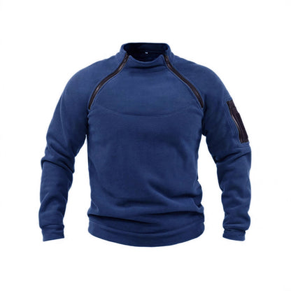 Pull-over thermique en polaire pour hommes avec col montant et poches pratiques Chic und Stil