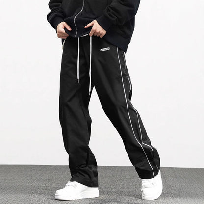 Pantalon de loisirs décontracté multifonctionnel pour homme avec coutures latérales contrastantes Chic und Stil