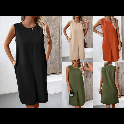 Robe sans manches pour femmes avec poches latérales pratiques Chic und Stil