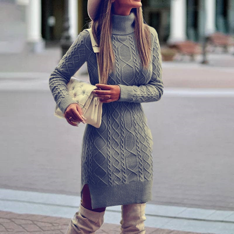 Robe en tricot pour dames avec col roulé Chic und Stil