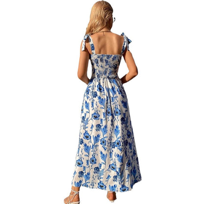 Robe maxi à bretelles smockées pour dames Chic und Stil