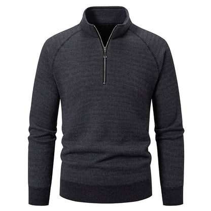 Pull homme avec fermeture éclair moderne et manches raglan Chic und Stil