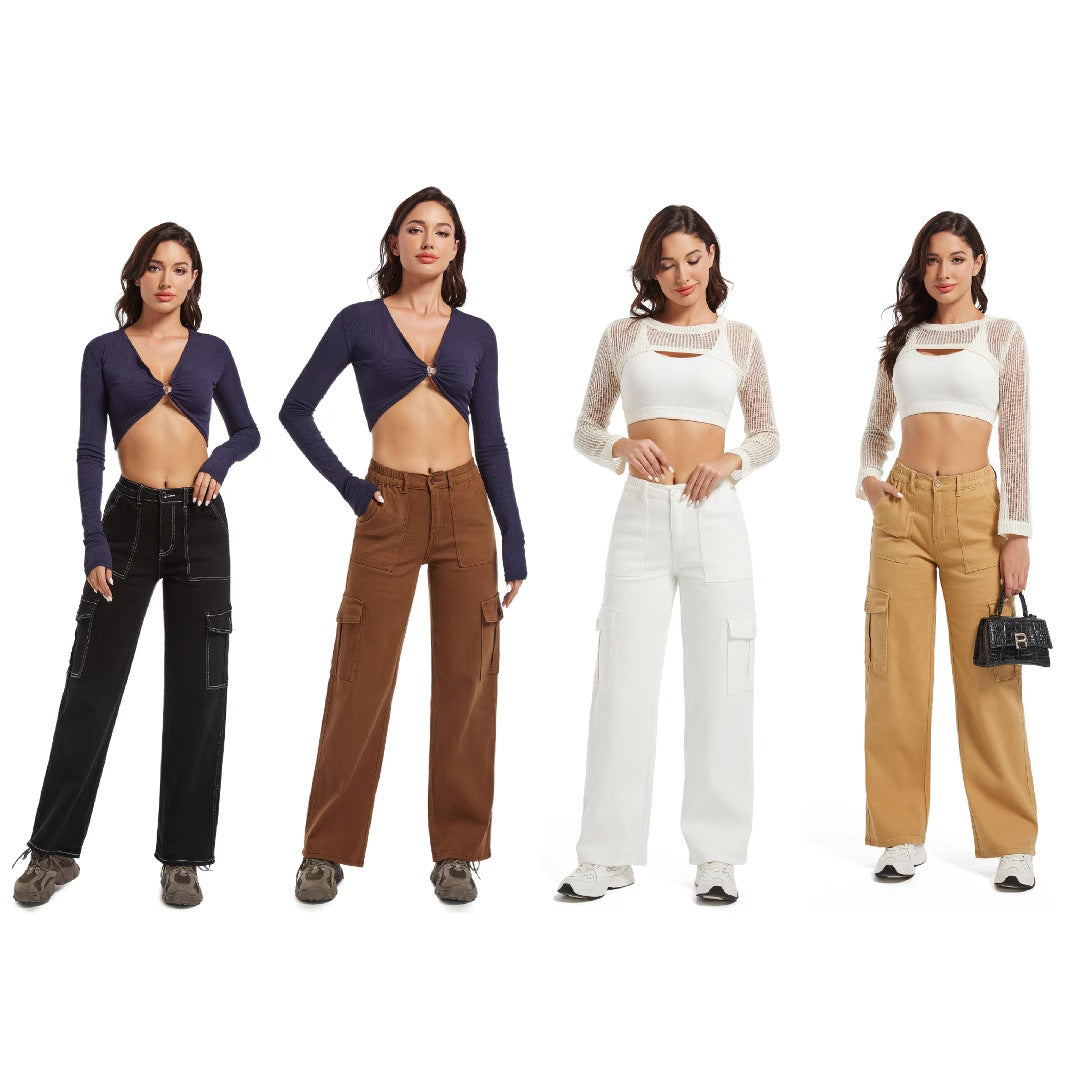 Casual fit women's cargo pants with practical pockets Chic und Stil