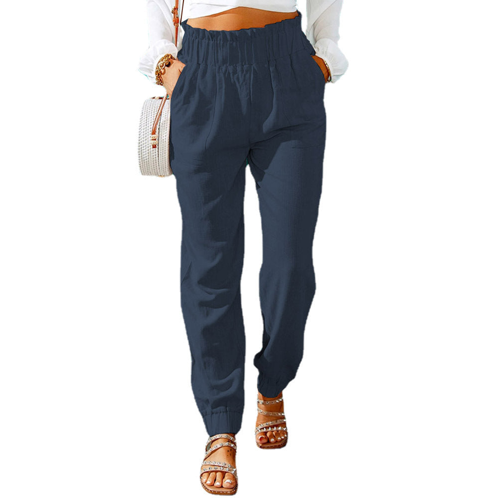 Casual women's pants with elastic waist and practical pockets Chic and Style
