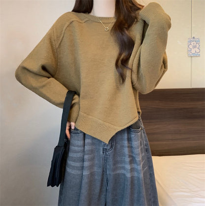Pull en tricot décontracté pour femmes avec épaules tombantes et fine texture Chic und Stil