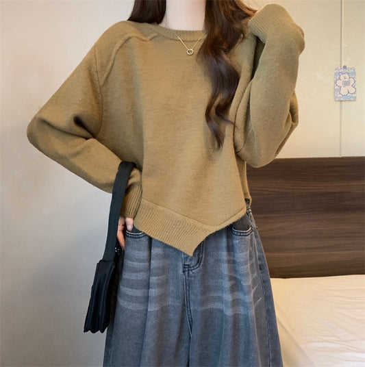 Pull en tricot décontracté pour femmes avec épaules tombantes et fine texture Chic und Stil