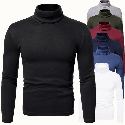 Pull à col roulé pour hommes en mélange de coton de haute qualité avec coupe ajustée Chic und Stil