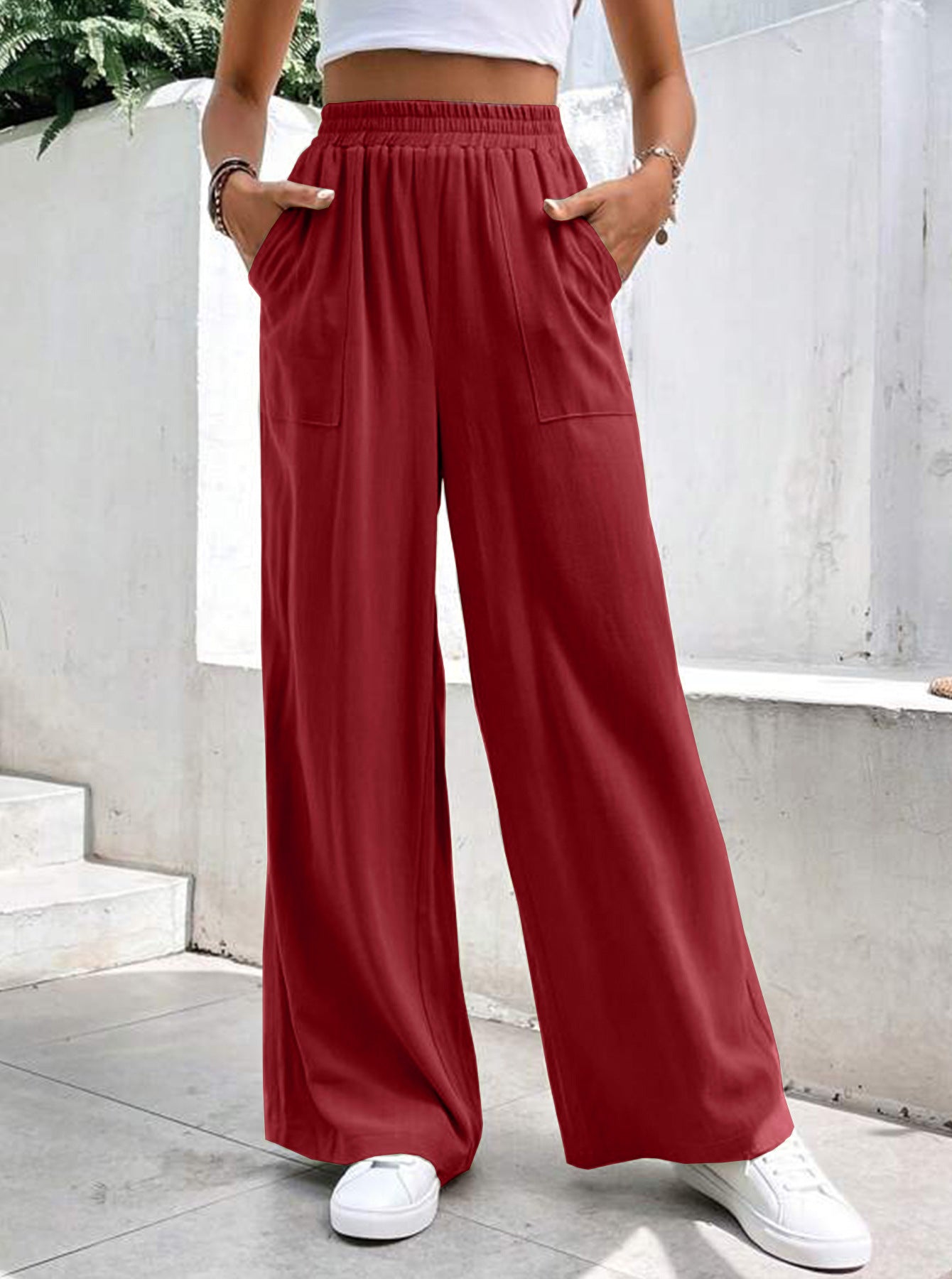 Ladies Large Palazzo Pants with practical side pockets Chic and Style