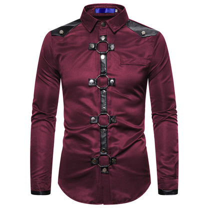 Chemise de designer pour hommes avec garniture en plastique élégante et détails contrastants Chic und Stil