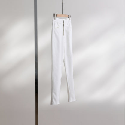 Pantalons ajustés taille haute pour femmes avec détails de poches Chic und Stil