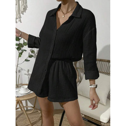 Ensemble haut à manches courtes et shorts léger pour dames Chic und Stil